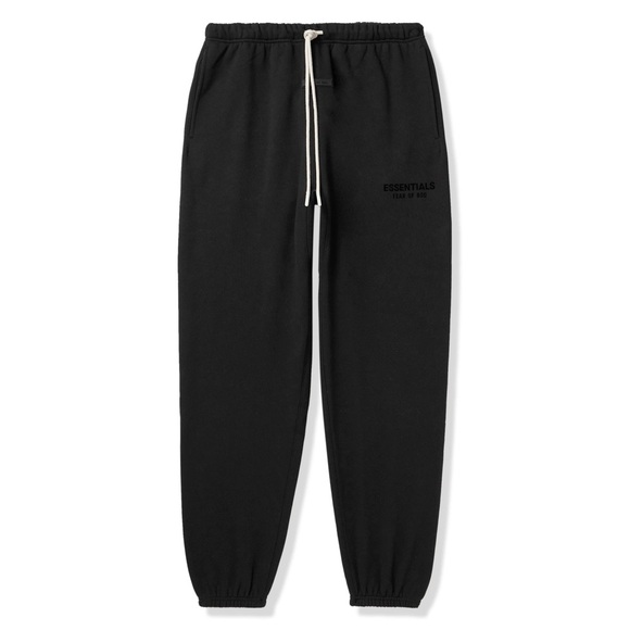 Fear of God Essentials Jet Black Core Collection Sweatpants Size Medium - Picture 1 of 10